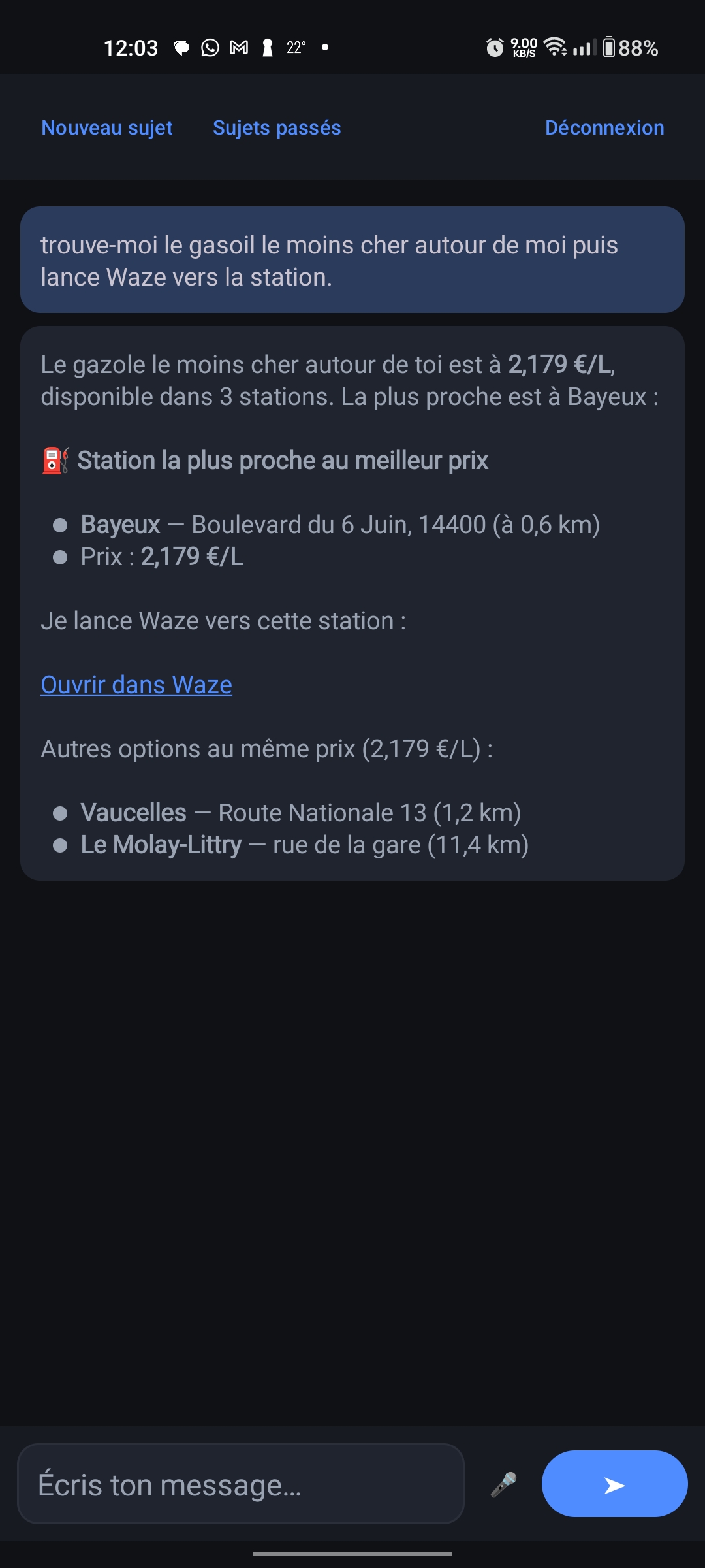 Exemple d’utilisation de l’assistant IA personnel