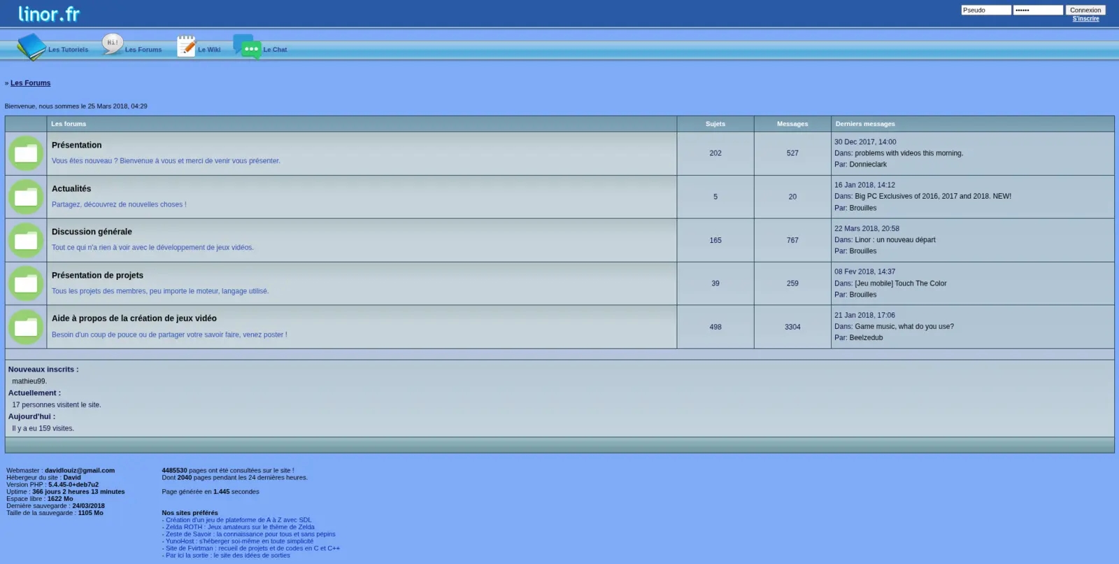 Capture du forum communautaire PHP MySQL